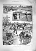 Original Old Antique Print 1892 Volunteer Movement Ceylon India Siers War 19th