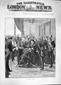 Old Antique Print 1892 Queen Victoria Investiture Windsor Castle London 19th