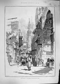 Original Old Antique Print 1892 Egypt Mosque Sharia-El-Aybar Cairo George White