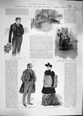 Original Old Antique Print 1892 Liberty Hall Play James Theatre Owen Briginshaw