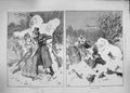 Original Old Antique Print 1892 Warm Embrace Romance Snow Accident Victorian