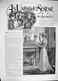 Original Old Antique Print 1892 Story An Unfinished Sentence Mrs Alfr Victorian