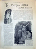 Old 1893 Story Illustration Rebel Queen Walter Besant Madame Elveda V Victorian