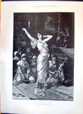 Old 1893 Scene Beautiful Woman Seraglio Music Dancing Sichel Schauer Victorian