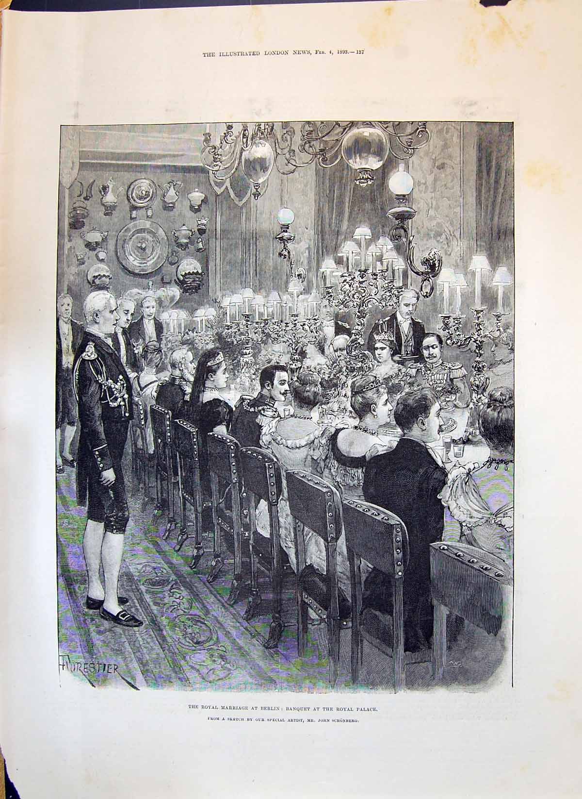 Old 1893 Royal Wedding Berlin Banquet Royal Palace Blaine Pelham Theo Victorian