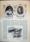 Antique Print 1893 Lord Dalkeith Margaret Bridgeman Eildon Melrose Woman St