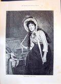 Old Antique Print 1893 Beautiful Girl Borrowed Plumes Jess Window Thrums 19th