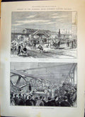 Old Print 1893 Liverpool Docks Overhead Electric Railway Lord Salisbury Prince R