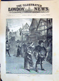 Original Old Antique Print 1893 Scene Verdi Opera Falstaff Milan Theatre Actors