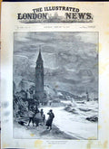 Original Old Antique Print 1893 View Zante Earthquake Stormy Weather Shi 19th