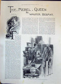 Old 1893 Story Illustration Rebel Queen Walter Besant Emanuel Shop Sc Victorian