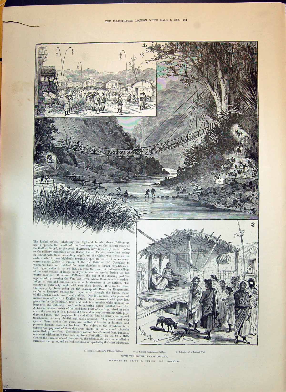 Old 1893 Lushai Column Camp Lalheya Kellam Parliament Lawson Allan Jo Victorian