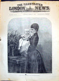 Old Antique Print 1893 Portrait Princess Wales Granddaughter Royal Family 19th