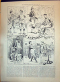 Old 1893 Amazons Court Theatre Browne Grossmith Kerr Hopkins Hanbury Victorian