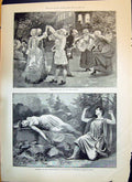 Old Print 1893 Gen Web Lyric Theatre Orpheus Students Royal College Musi 19th