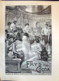Antique Old Print 1893 Fry'S Pure Concentrated Cocoa Bristol London Sydney 19th