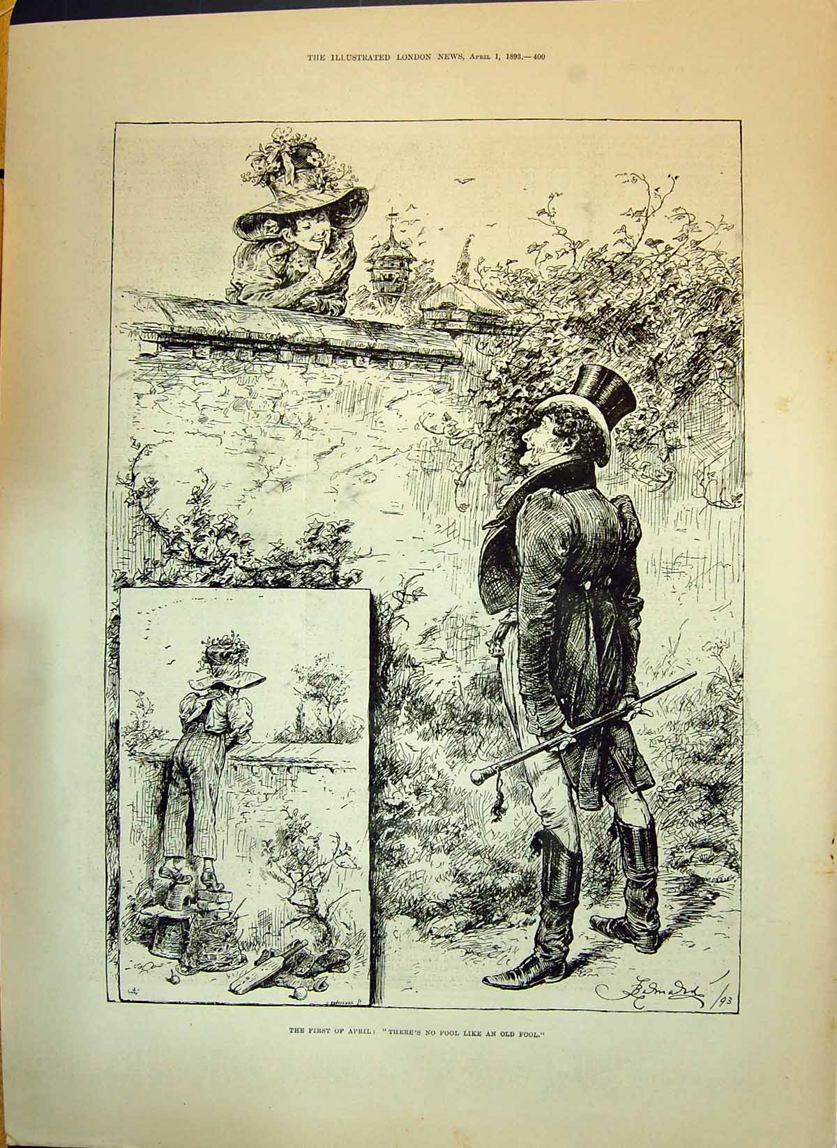 Old 1893 First April Fool Garden Wall James Brydges Duke Chandos Port Victorian