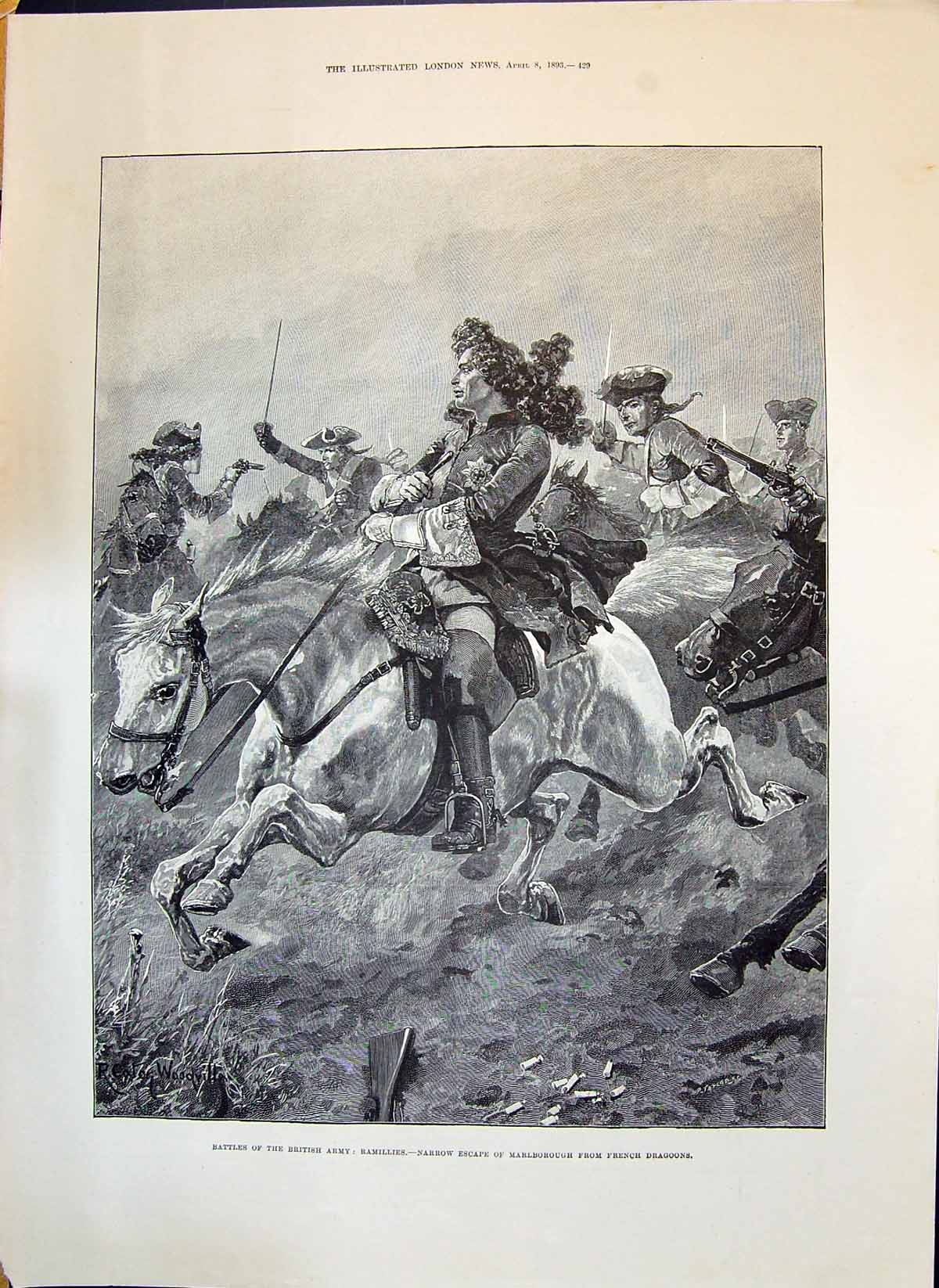Old 1893 British Army Marlborough French Dragoons War Abyssinia Monas Victorian