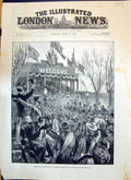 Old 1893 Home Rule Great Meeting Belfast Ireland Scene Arrival Balfou Victorian