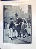 Old 1893 Street Seller Spring Flowers Windsor Castle London Architect Victorian