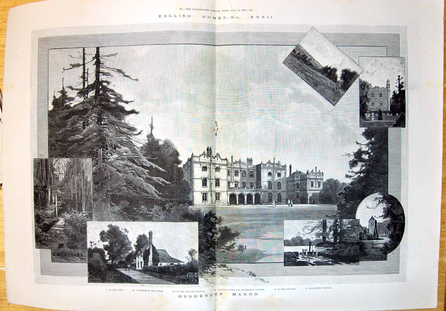 Old 1893 Hughenden Manor Private Gardens Church Cottage Entrance Gate 19th