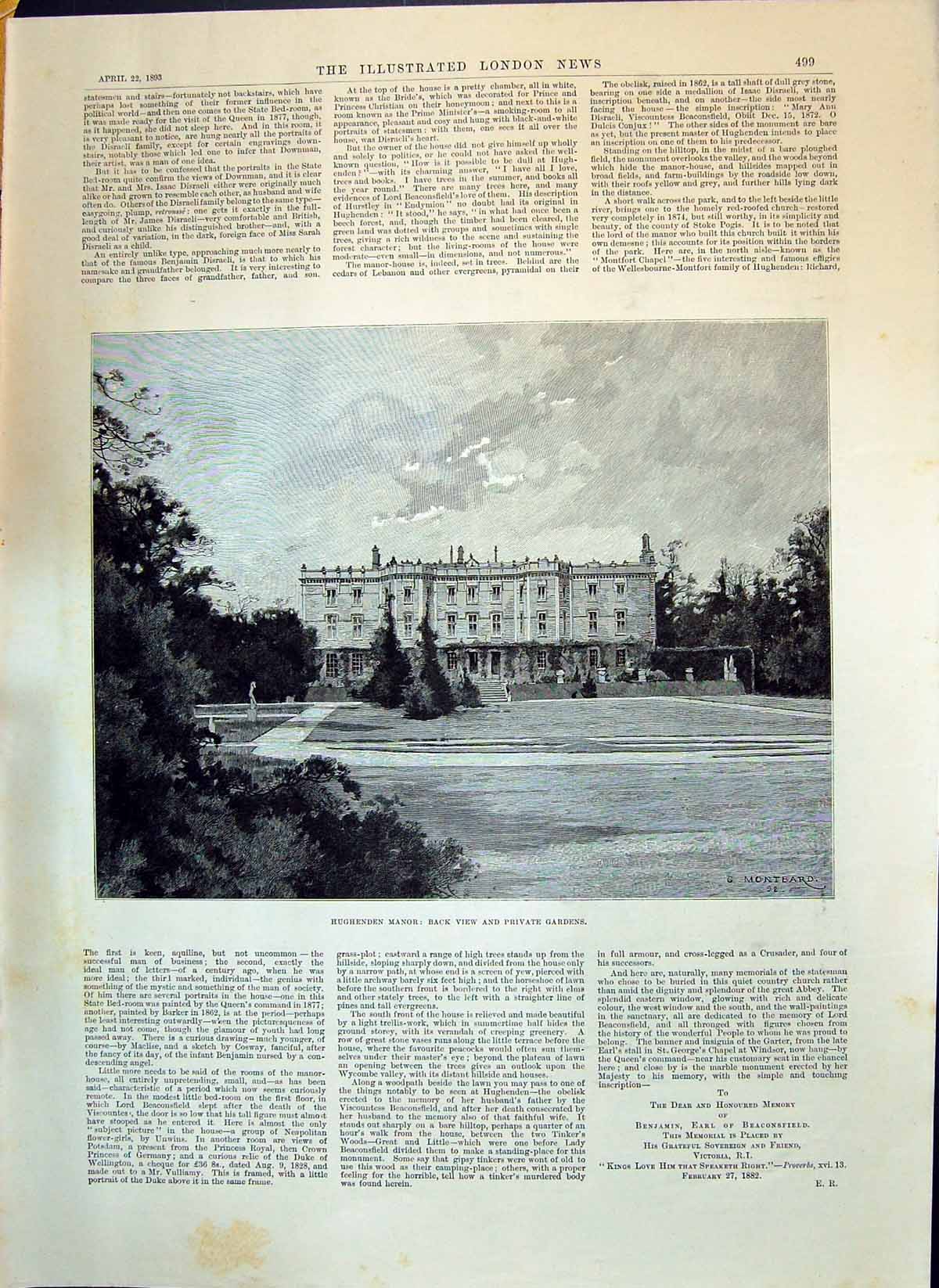 Old 1893 Hughenden Manor Private Gardens Cottage Nether Stowey Cleved Victorian