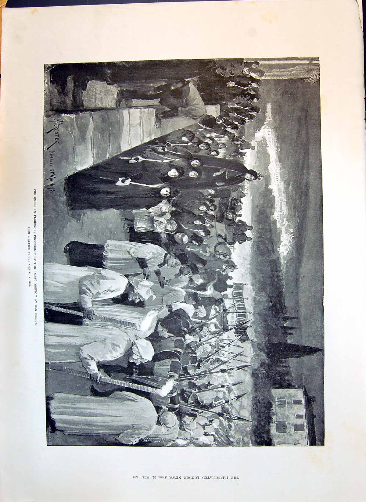 Old 1893 Queen Victoria Florence Procession Gesu Morto San Felice For Victorian