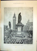 Old 1893 Beaconsfield Statue Westminster Primrose Day Anti-Home Rule Victorian