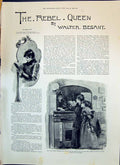 Old 1893 Story Illustration Rebel Queen Walter Besant Francesca Ladie Victorian