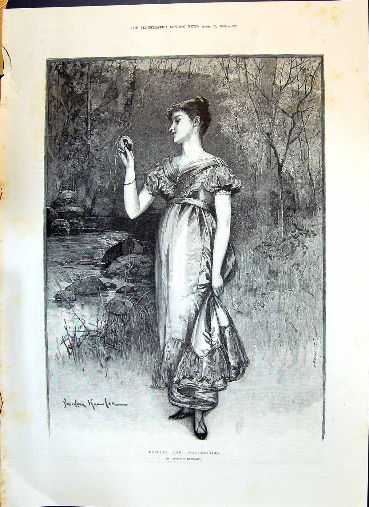 Old 1893 Beautiful Woman Private Confidential Knowles Samuel Coleridg Victorian