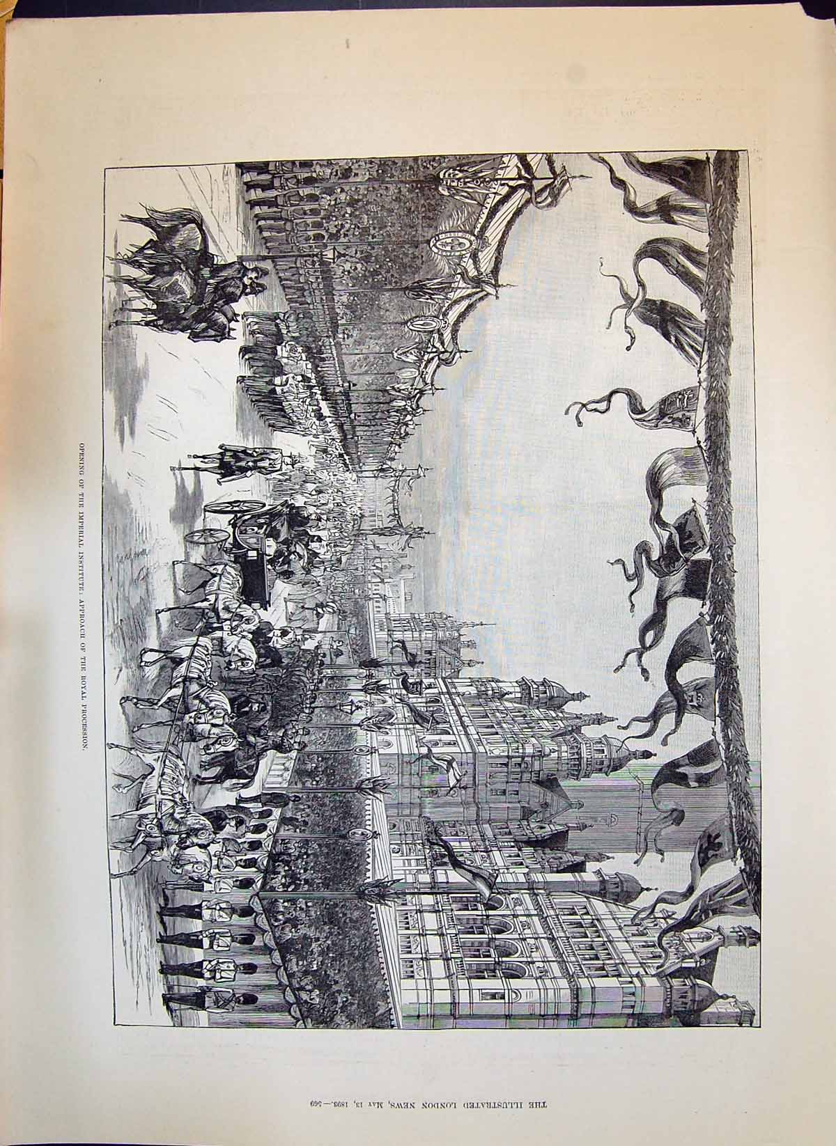 Old 1893 Royal Procession Imperial Institute Chamberlain Anti-Home Ru Victorian