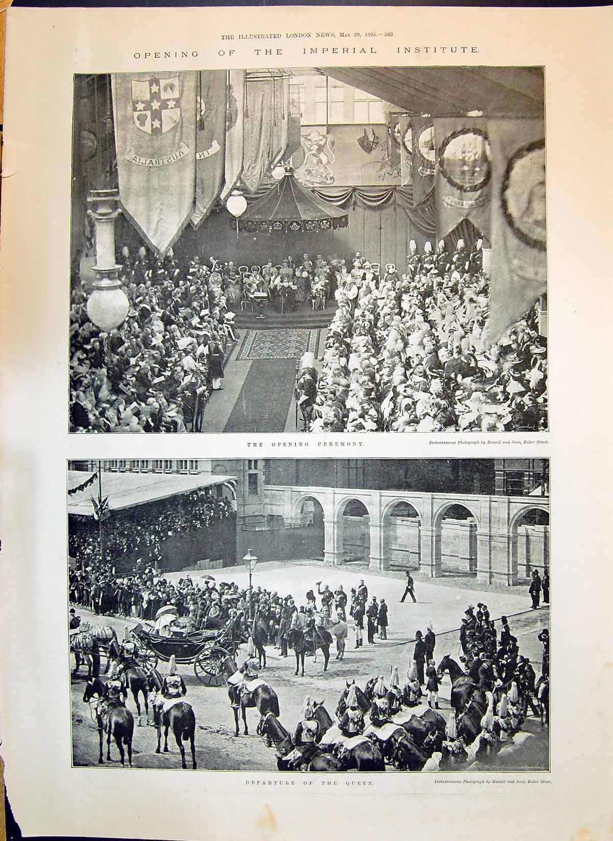 Old 1893 Imperial Institute Cusins Bayley Collcutt Lord Paulet Falmou Victorian