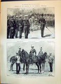 Old Print 1893 Imperial Institute Naval Brigade Canada Siers Dragoons Gu 19th