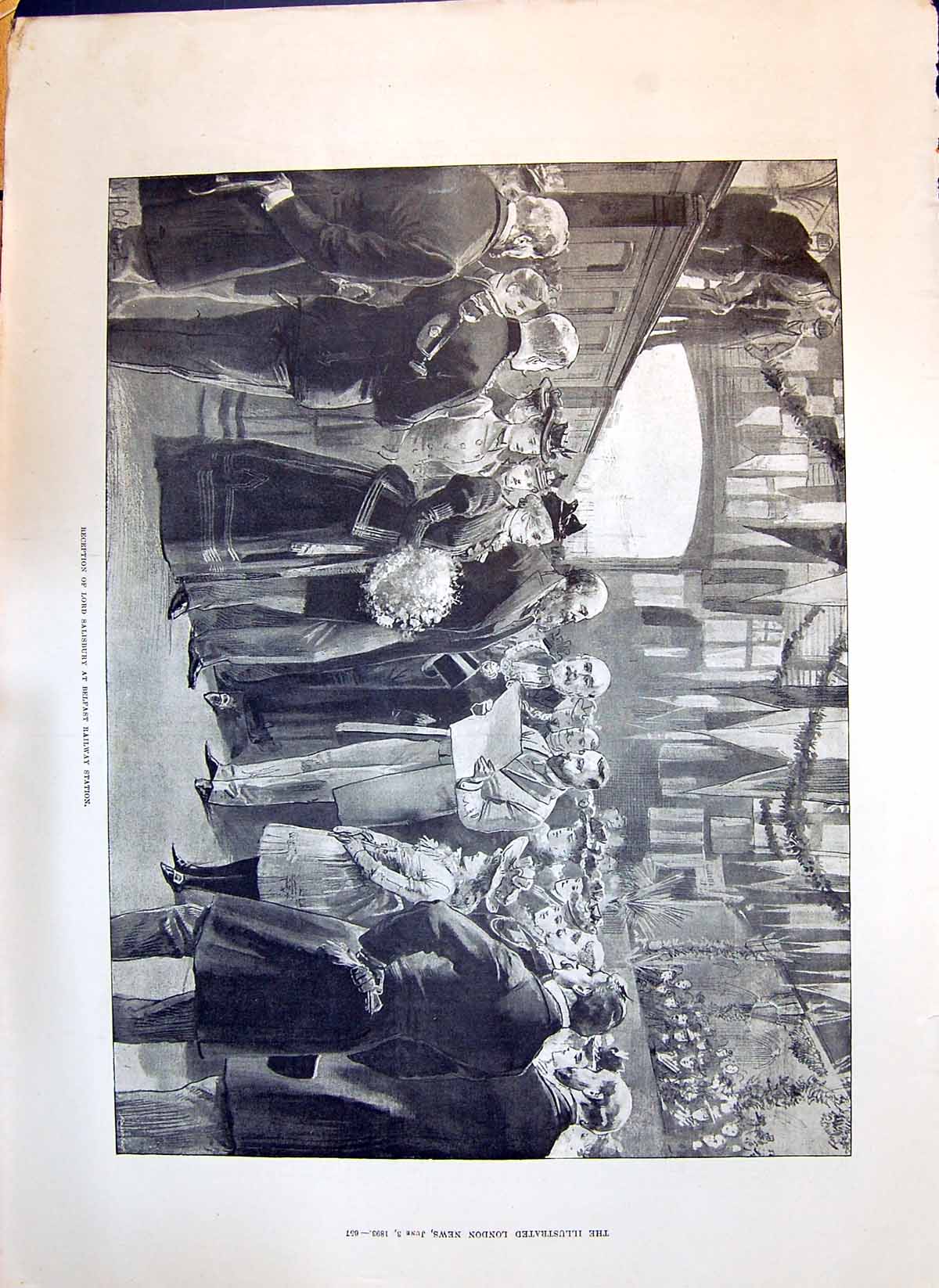 Old 1893 Reception Lord Salisbury Belfast Railway Station Beck Kennan Victorian