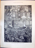Old Print 1893 Lord Salisbury Meeting Guildhall Londonderry Tigress James Dormer