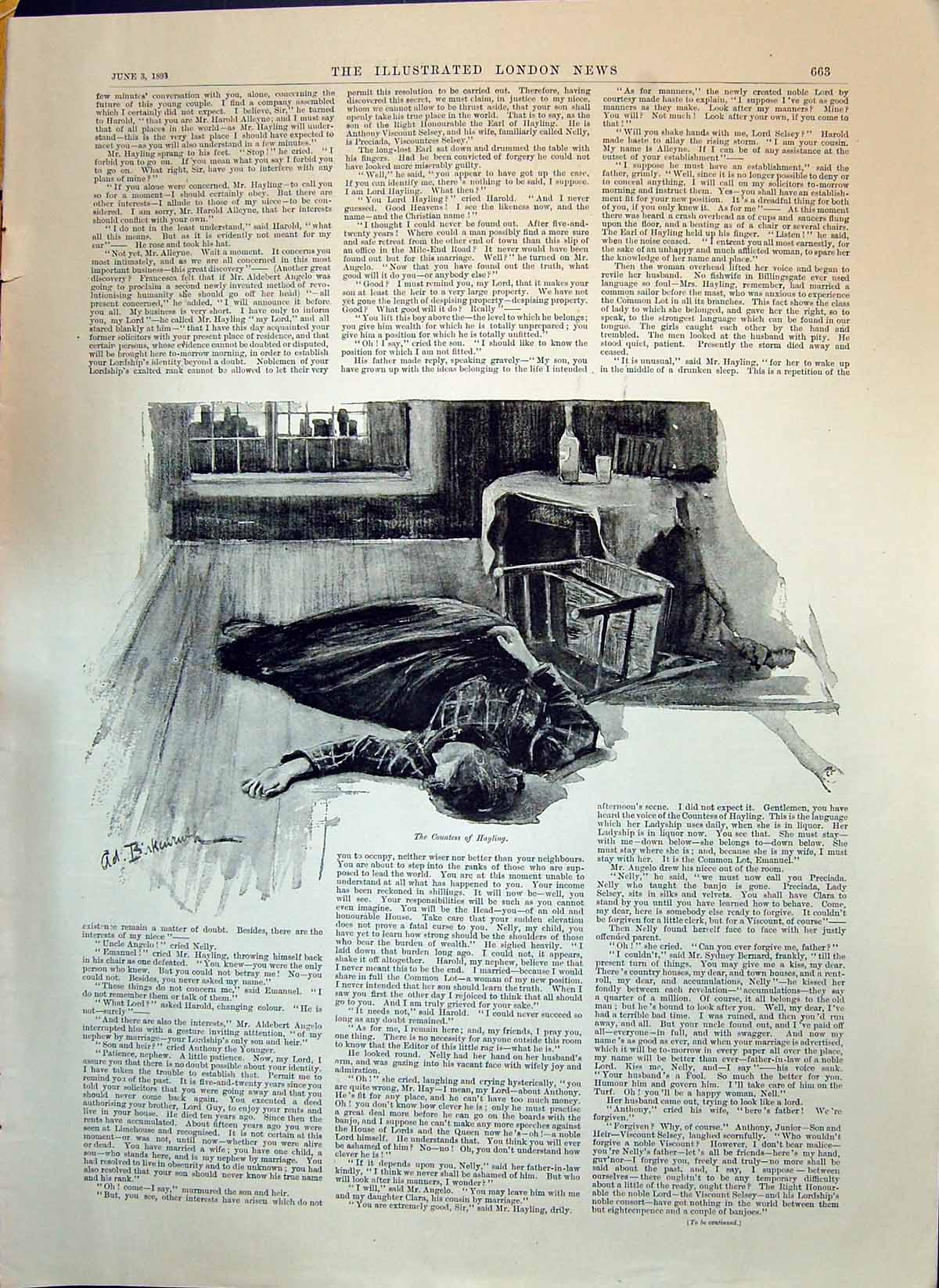 Old 1893 Countess Hayling Lying Floor Derby Horse Racing Sport Jockey Victorian