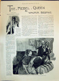 Old 1893 Illustration Story Rebel Queen Walter Besant Emanuel Lady Fa Victorian