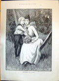 Old 1893 Romance Boy Flowers Music Saint-Saens Bruch Boito Tschaikows Victorian