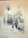 Old 1893 St. John'S Gate Clerkenwell Street Scene Manley Johnson Chap Victorian