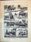 Old 1893 Race Dust Horses Cart Fitzowl Yokel Lady Looking Mirror Seve Victorian