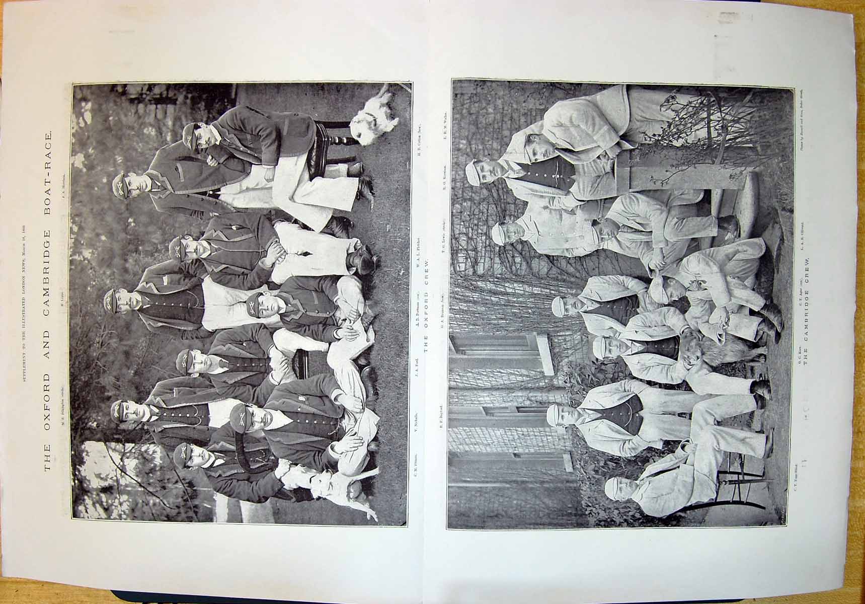 Old 1893 Oxford Cambridge Crew Agar Branson Pilkington Cotton Kerr Ni 19th