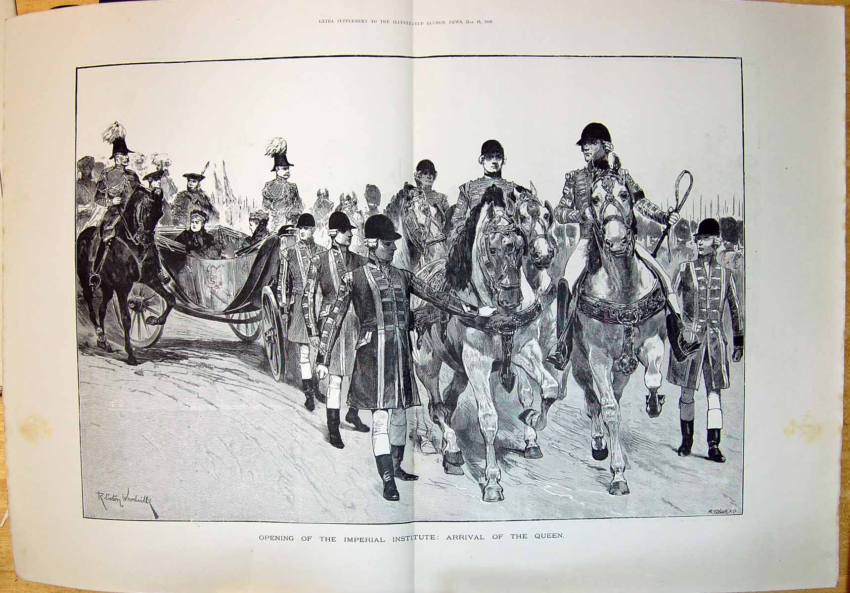 Old 1893 Opening Imperial Institute Scene Arrival Queen Victoria Hors 19th