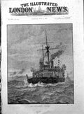 Antique Print H.M.S. Victoria At Sundown A Reminiscence Jr Wells Naval 1893