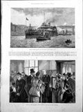 Antique Print H.M.S. Victoria Tyne Scene Admiralty After Loss Tripoli 1893 0