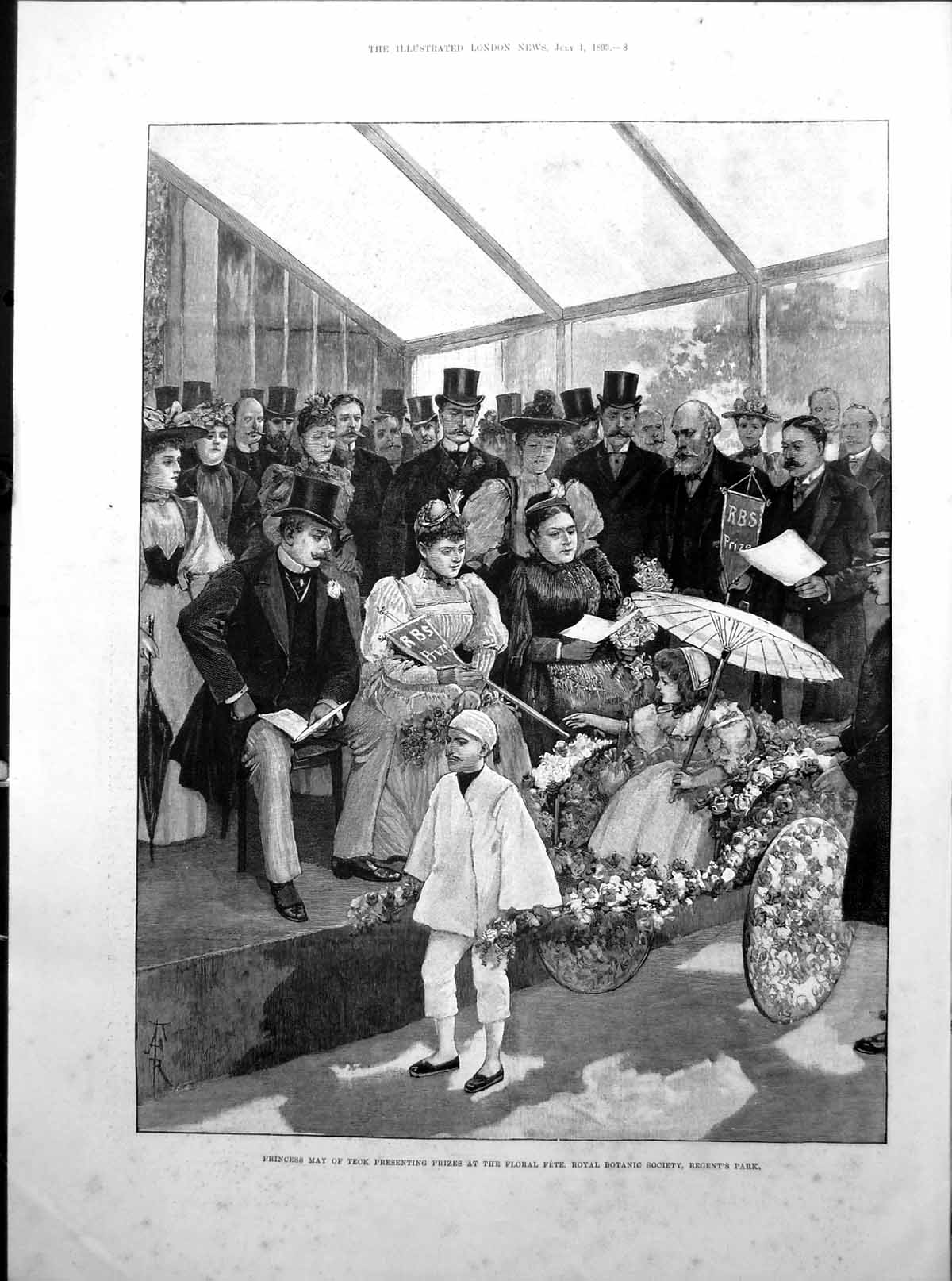 Old Princess May Teck Presenting Prizes Floral Fete Regent'S Park 1893 19th