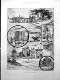 Antique Old Print Selborne Home Gilbert White House Military Traitor 1893 0 19th