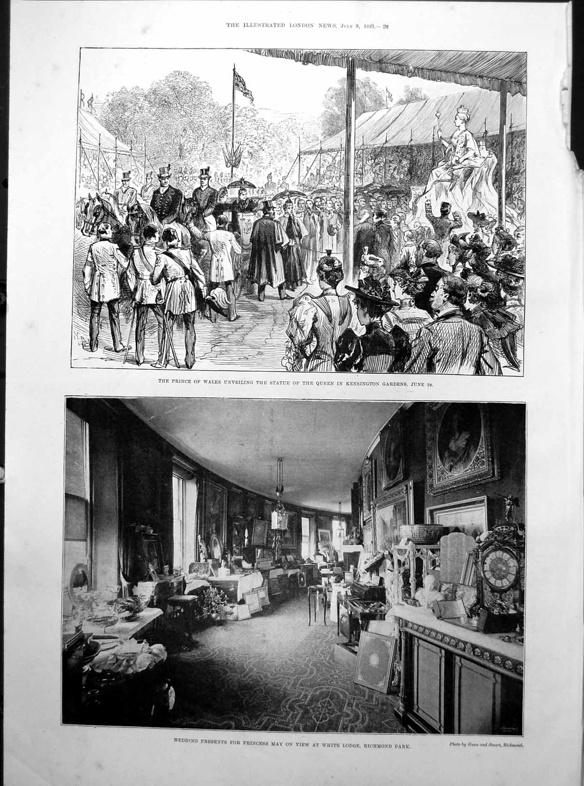 Old Print Prince Wales Unveil Statue Queen Admiral M Culme-Seymour 1893 0 19th