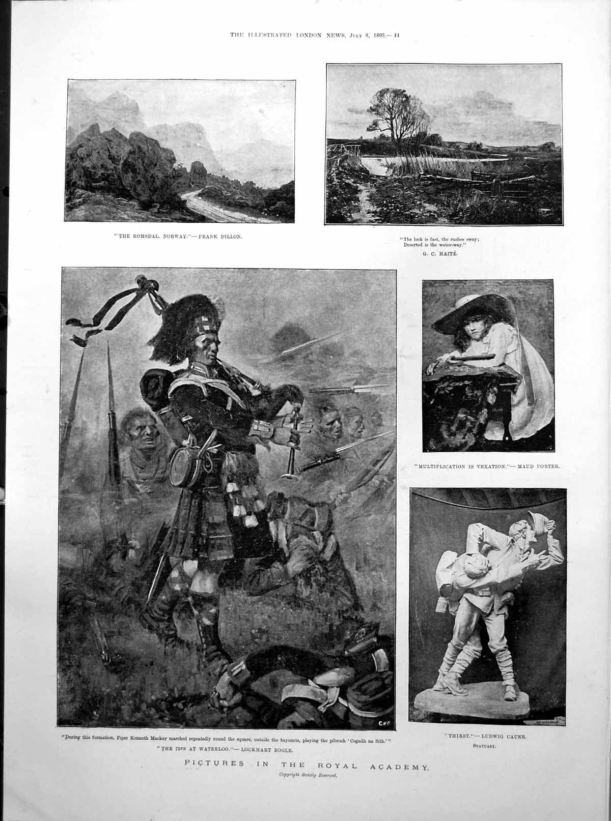 Old Print Pictures R.A. 79Th At Waterloo Barnards Inn Exterior Hall 1893 0