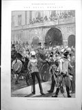 Antique Old Print Duke York Bride Buckingham Palace Queen Royal Wedding 1893 0