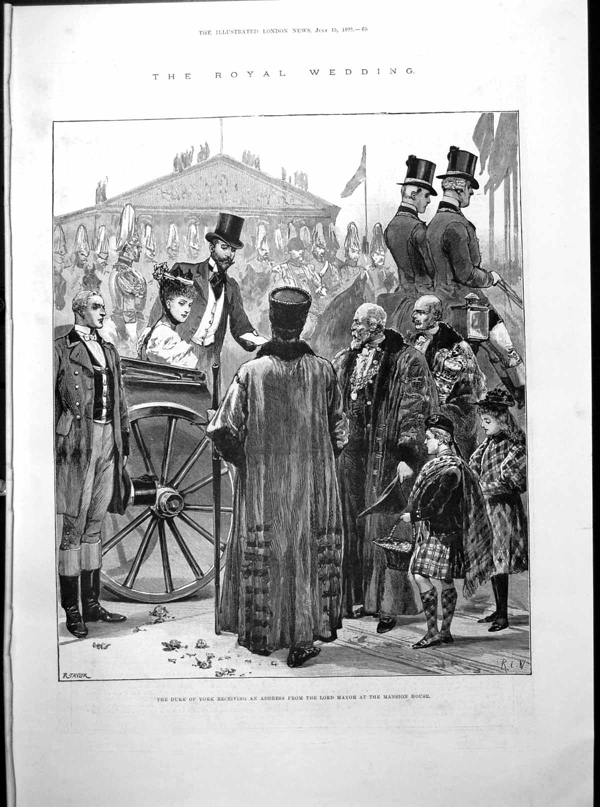 Old Antique Print Duke Lord Mayor Mansion House Royal Wedding Cake 1893 0 19th